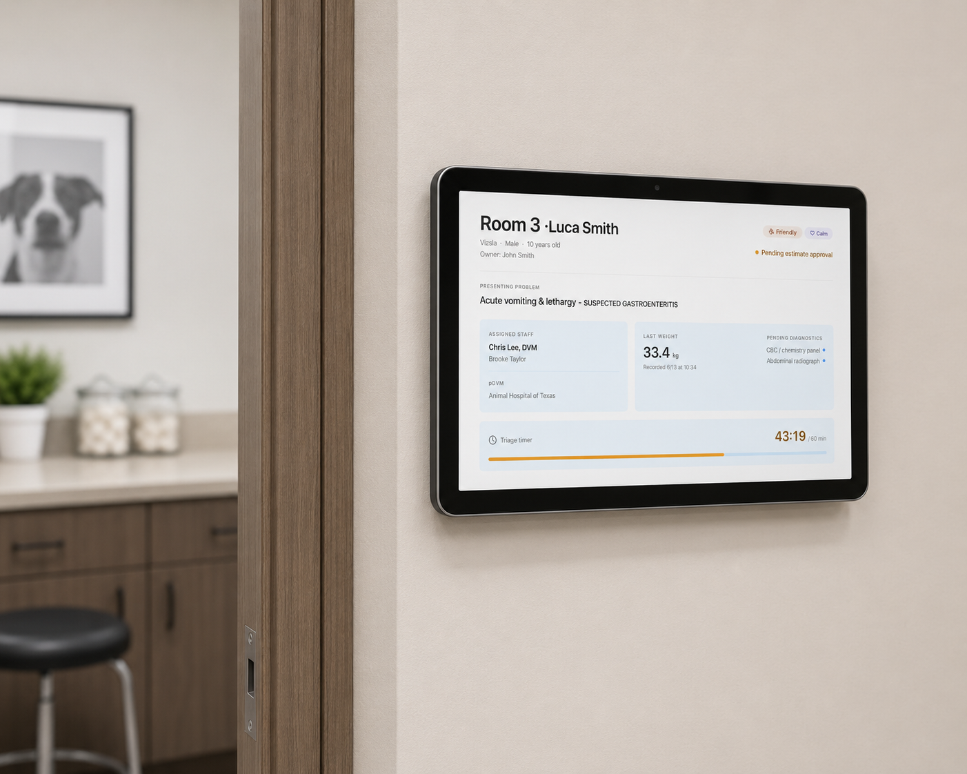 DVMiQ room status display